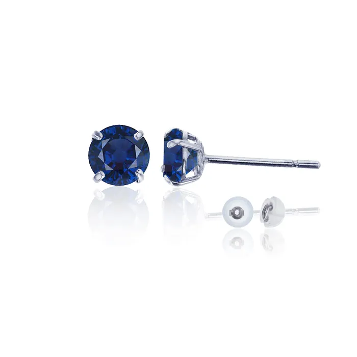 Earrings 14K White Gold 400mm Round Semi Precious Amethyst Stud Earring DecadenceJewelry Earrings 14K White Gold 400mm Round Semi Precious Amethyst Stud Earring DecadenceJewelry