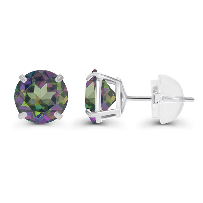 Earrings 14K White Gold 400mm Round Semi Precious Amethyst Stud Earring DecadenceJewelry Earrings 14K White Gold 400mm Round Semi Precious Amethyst Stud Earring DecadenceJewelry
