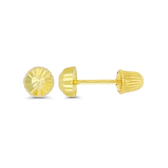 Earrings DecadenceJewelry 14K Yellow Gold Diamond Cut 400mm HalfBall Ball Screw Back Stud Earring Earrings DecadenceJewelry 14K Yellow Gold Diamond Cut 400mm HalfBall Ball Screw Back Stud Earring