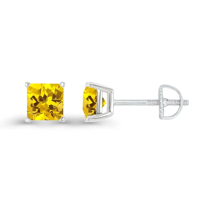 Earrings DecadenceJewelry Sterling Silver Rhodium 4mm Square Amethyst Screwback Stud Earring Earrings DecadenceJewelry Sterling Silver Rhodium 4mm Square Amethyst Screwback Stud Earring