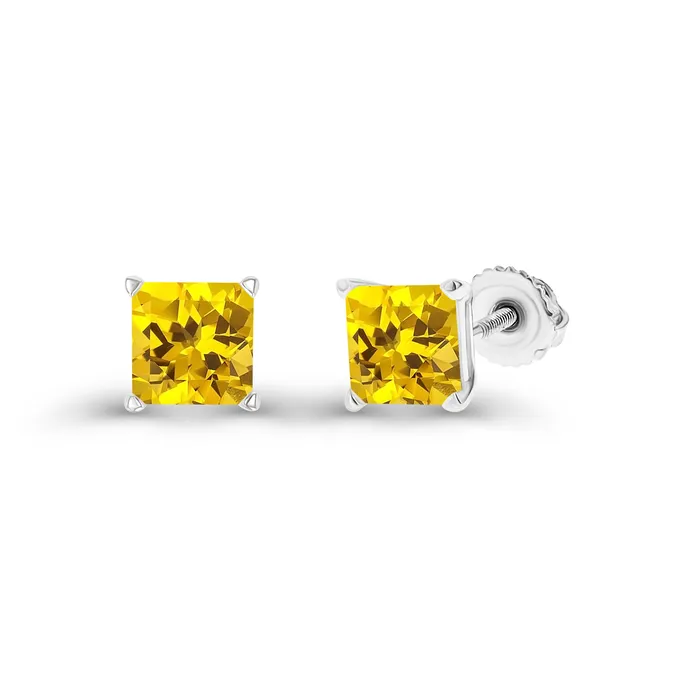 Earrings DecadenceJewelry Sterling Silver Rhodium 4mm Square Amethyst Screwback Stud Earring Earrings DecadenceJewelry Sterling Silver Rhodium 4mm Square Amethyst Screwback Stud Earring