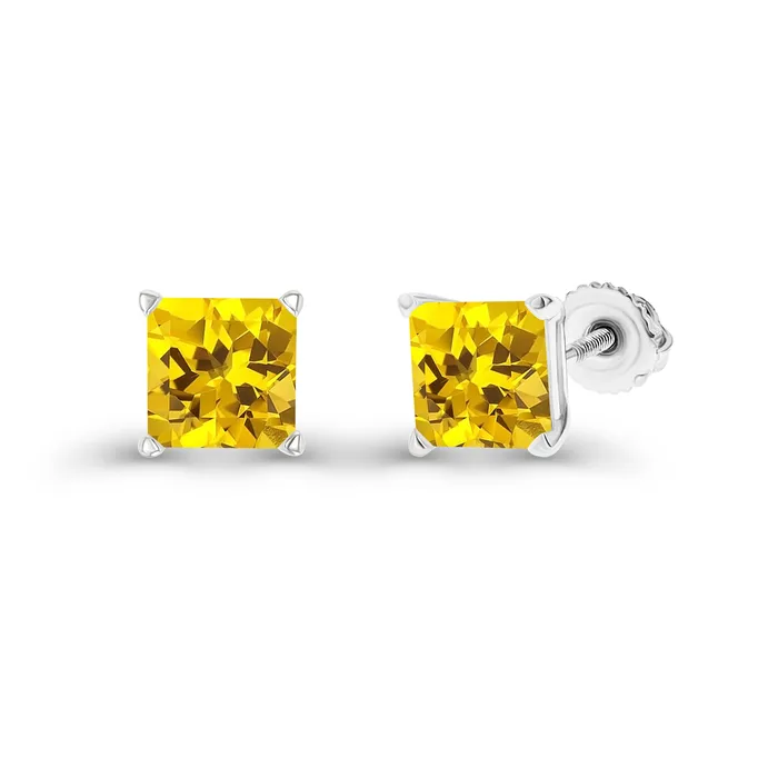 Earrings DecadenceJewelry Sterling Silver Rhodium 4mm Square Amethyst Screwback Stud Earring Earrings DecadenceJewelry Sterling Silver Rhodium 4mm Square Amethyst Screwback Stud Earring
