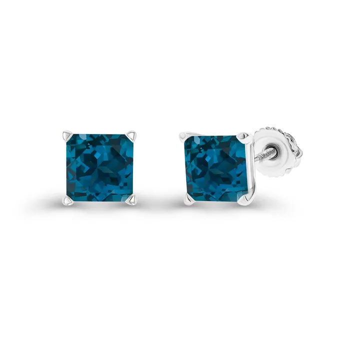 Earrings DecadenceJewelry Sterling Silver Rhodium 4mm Square Amethyst Screwback Stud Earring Earrings DecadenceJewelry Sterling Silver Rhodium 4mm Square Amethyst Screwback Stud Earring