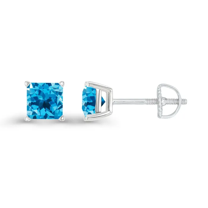 Earrings DecadenceJewelry Sterling Silver Rhodium 4mm Square Amethyst Screwback Stud Earring Earrings DecadenceJewelry Sterling Silver Rhodium 4mm Square Amethyst Screwback Stud Earring