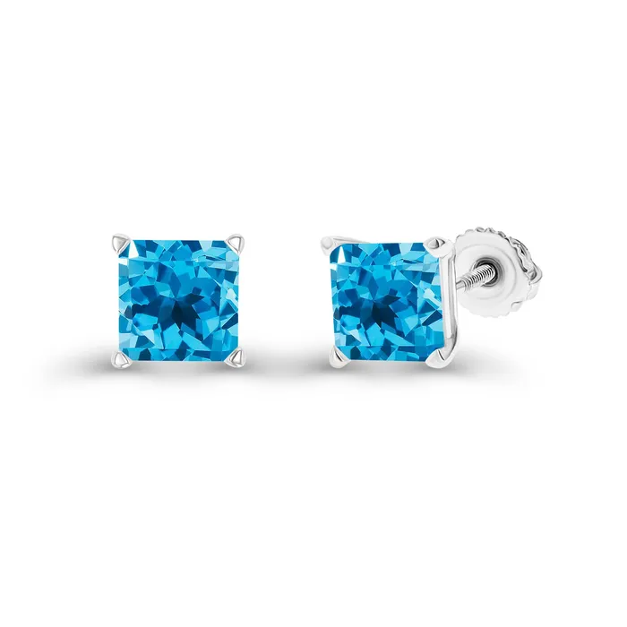 Earrings DecadenceJewelry Sterling Silver Rhodium 4mm Square Amethyst Screwback Stud Earring Earrings DecadenceJewelry Sterling Silver Rhodium 4mm Square Amethyst Screwback Stud Earring