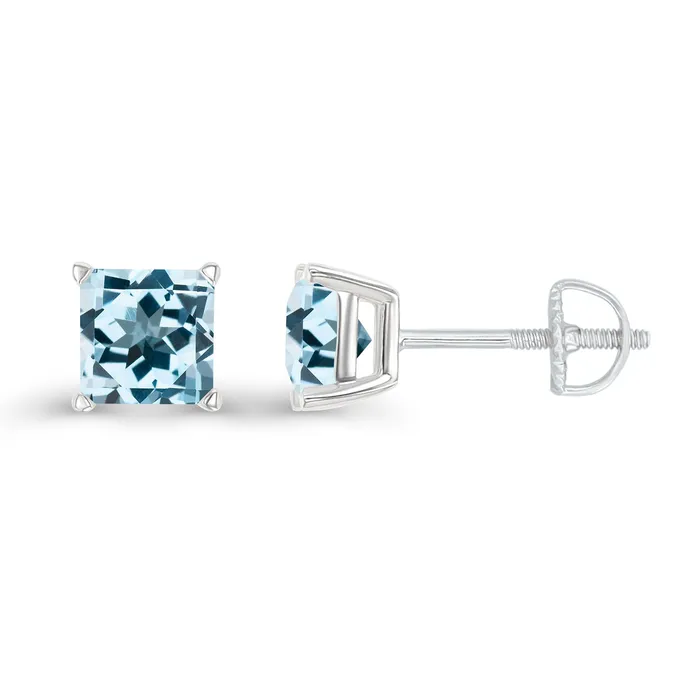 Earrings DecadenceJewelry Sterling Silver Rhodium 4mm Square Amethyst Screwback Stud Earring Earrings DecadenceJewelry Sterling Silver Rhodium 4mm Square Amethyst Screwback Stud Earring