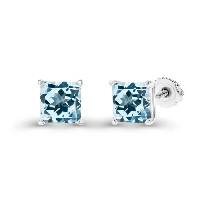 Earrings DecadenceJewelry Sterling Silver Rhodium 4mm Square Amethyst Screwback Stud Earring Earrings DecadenceJewelry Sterling Silver Rhodium 4mm Square Amethyst Screwback Stud Earring