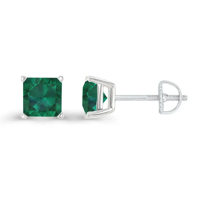 Earrings DecadenceJewelry Sterling Silver Rhodium 4mm Square Amethyst Screwback Stud Earring Earrings DecadenceJewelry Sterling Silver Rhodium 4mm Square Amethyst Screwback Stud Earring