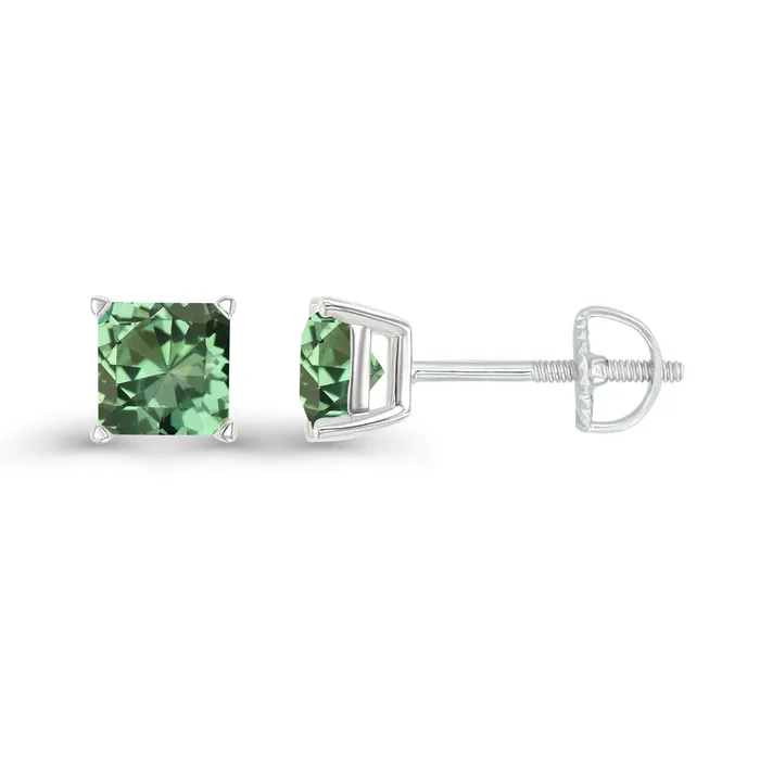 Earrings DecadenceJewelry Sterling Silver Rhodium 4mm Square Amethyst Screwback Stud Earring Earrings DecadenceJewelry Sterling Silver Rhodium 4mm Square Amethyst Screwback Stud Earring