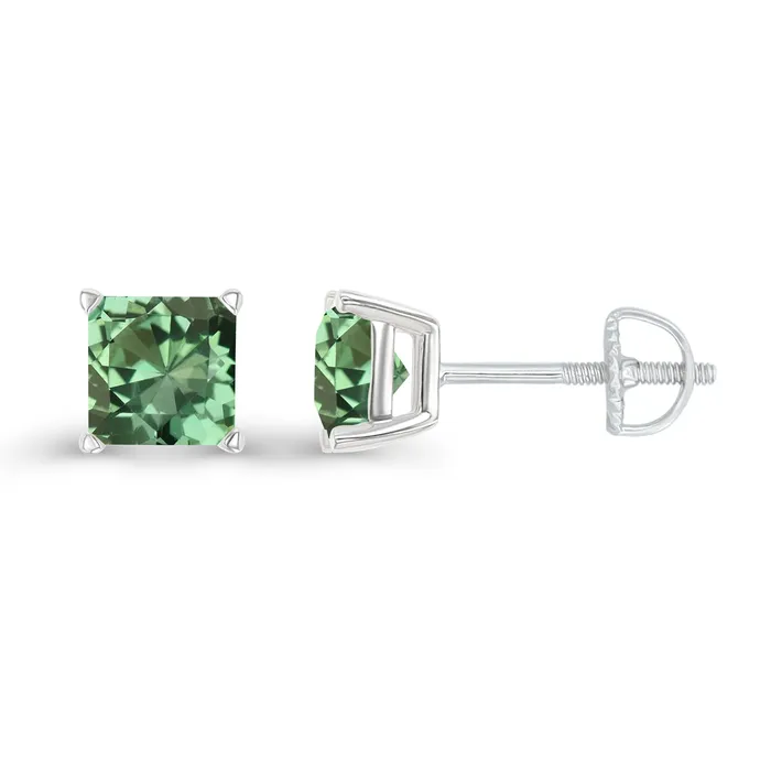 Earrings DecadenceJewelry Sterling Silver Rhodium 4mm Square Amethyst Screwback Stud Earring Earrings DecadenceJewelry Sterling Silver Rhodium 4mm Square Amethyst Screwback Stud Earring