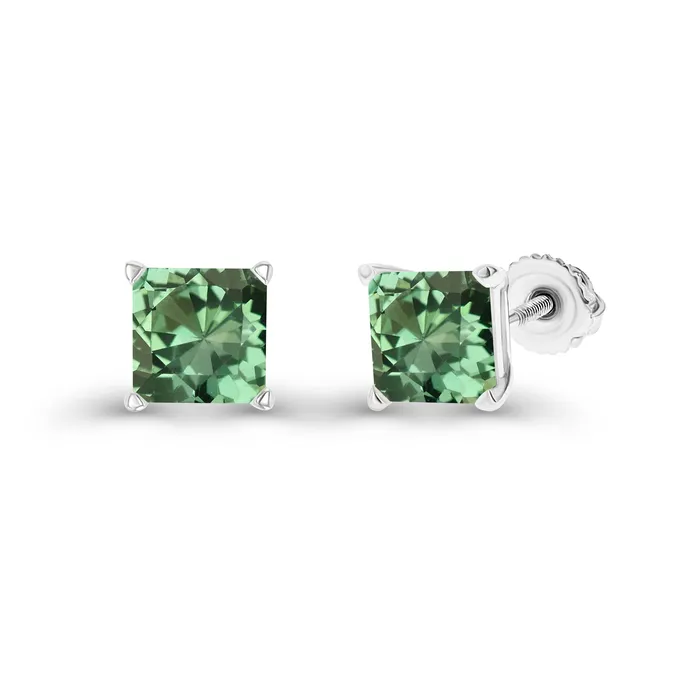 Earrings DecadenceJewelry Sterling Silver Rhodium 4mm Square Amethyst Screwback Stud Earring Earrings DecadenceJewelry Sterling Silver Rhodium 4mm Square Amethyst Screwback Stud Earring