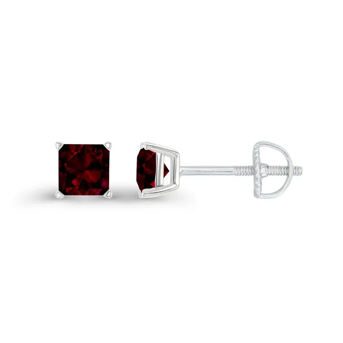 Earrings DecadenceJewelry Sterling Silver Rhodium 4mm Square Amethyst Screwback Stud Earring Earrings DecadenceJewelry Sterling Silver Rhodium 4mm Square Amethyst Screwback Stud Earring