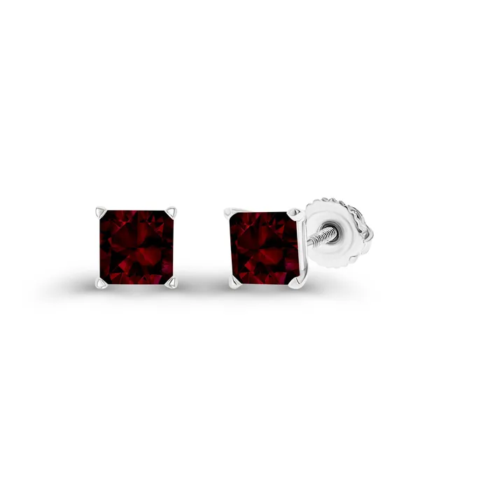 Earrings DecadenceJewelry Sterling Silver Rhodium 4mm Square Amethyst Screwback Stud Earring Earrings DecadenceJewelry Sterling Silver Rhodium 4mm Square Amethyst Screwback Stud Earring