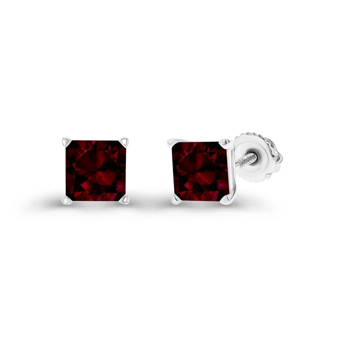 Earrings DecadenceJewelry Sterling Silver Rhodium 4mm Square Amethyst Screwback Stud Earring Earrings DecadenceJewelry Sterling Silver Rhodium 4mm Square Amethyst Screwback Stud Earring