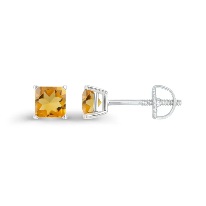 Earrings DecadenceJewelry Sterling Silver Rhodium 4mm Square Amethyst Screwback Stud Earring Earrings DecadenceJewelry Sterling Silver Rhodium 4mm Square Amethyst Screwback Stud Earring
