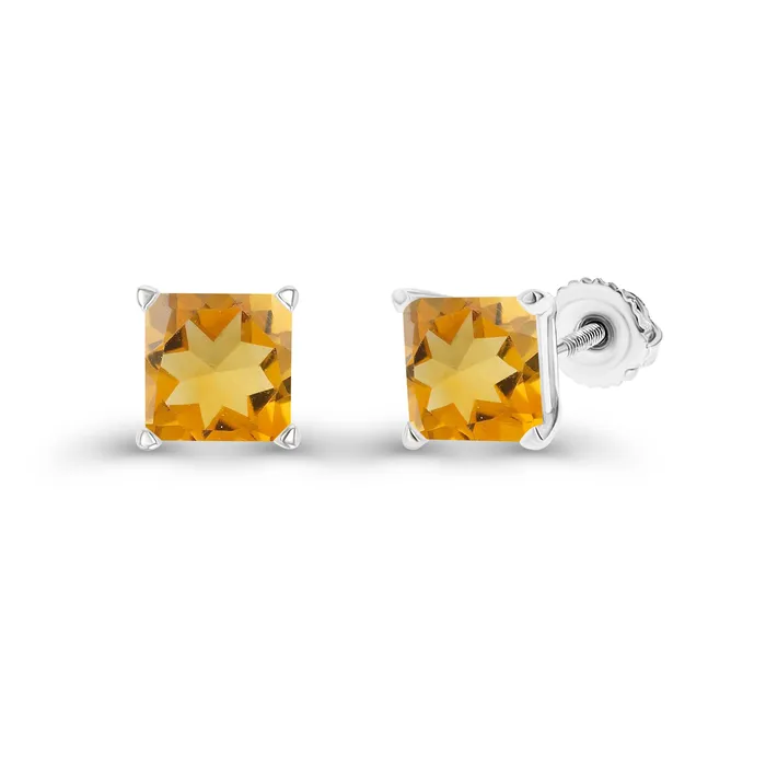 Earrings DecadenceJewelry Sterling Silver Rhodium 4mm Square Amethyst Screwback Stud Earring Earrings DecadenceJewelry Sterling Silver Rhodium 4mm Square Amethyst Screwback Stud Earring
