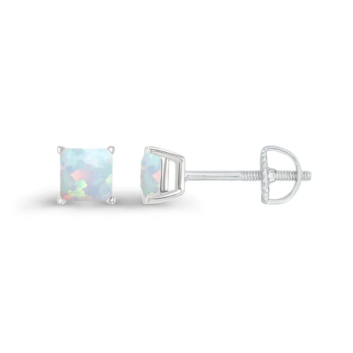 Earrings DecadenceJewelry Sterling Silver Rhodium 4mm Square Amethyst Screwback Stud Earring Earrings DecadenceJewelry Sterling Silver Rhodium 4mm Square Amethyst Screwback Stud Earring