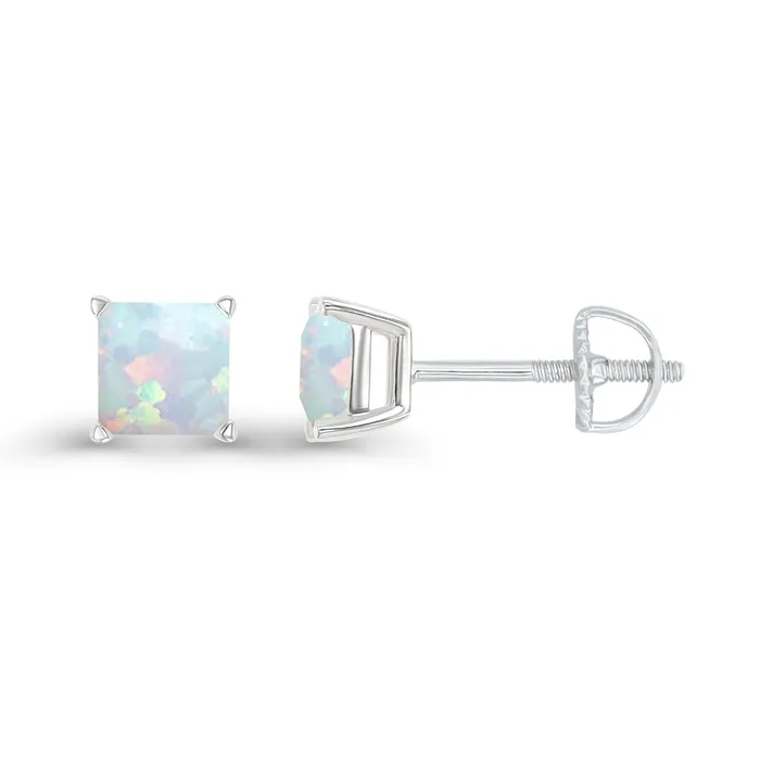 Earrings DecadenceJewelry Sterling Silver Rhodium 4mm Square Amethyst Screwback Stud Earring Earrings DecadenceJewelry Sterling Silver Rhodium 4mm Square Amethyst Screwback Stud Earring