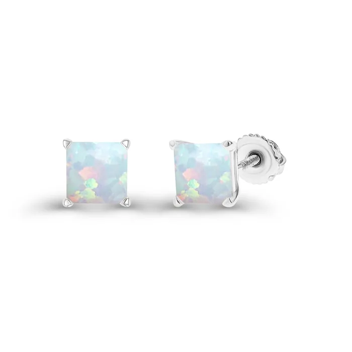 Earrings DecadenceJewelry Sterling Silver Rhodium 4mm Square Amethyst Screwback Stud Earring Earrings DecadenceJewelry Sterling Silver Rhodium 4mm Square Amethyst Screwback Stud Earring