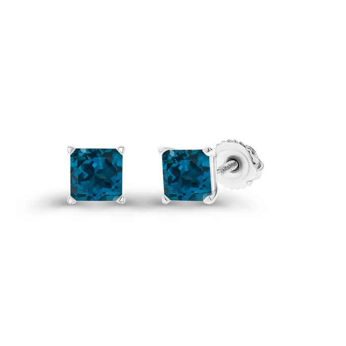 Earrings DecadenceJewelry Sterling Silver Rhodium 4mm Square Amethyst Screwback Stud Earring Earrings DecadenceJewelry Sterling Silver Rhodium 4mm Square Amethyst Screwback Stud Earring