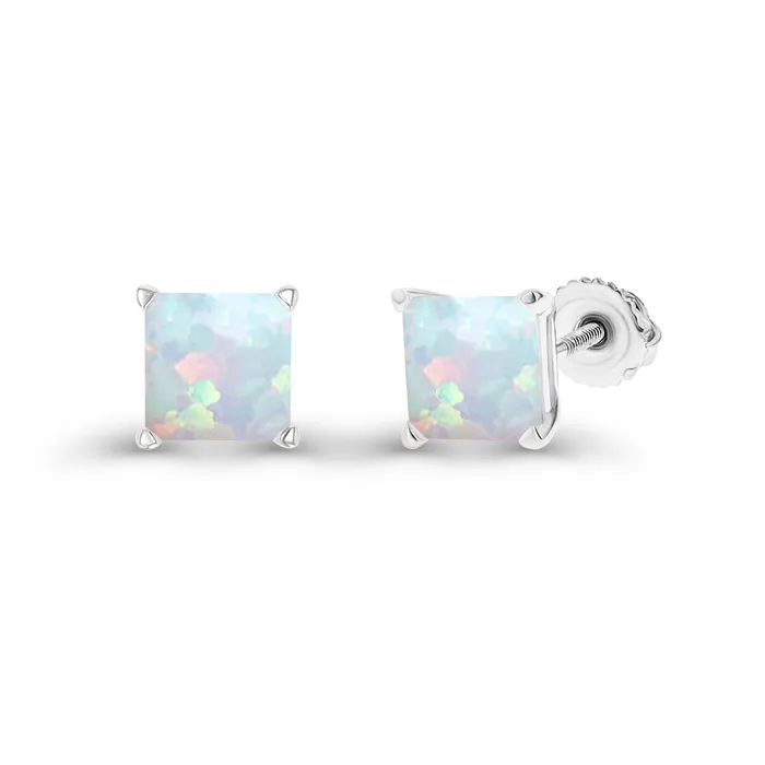 Earrings DecadenceJewelry Sterling Silver Rhodium 4mm Square Amethyst Screwback Stud Earring Earrings DecadenceJewelry Sterling Silver Rhodium 4mm Square Amethyst Screwback Stud Earring