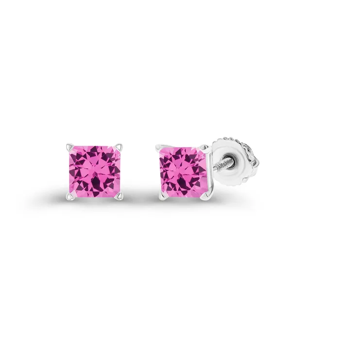 Earrings DecadenceJewelry Sterling Silver Rhodium 4mm Square Amethyst Screwback Stud Earring Earrings DecadenceJewelry Sterling Silver Rhodium 4mm Square Amethyst Screwback Stud Earring