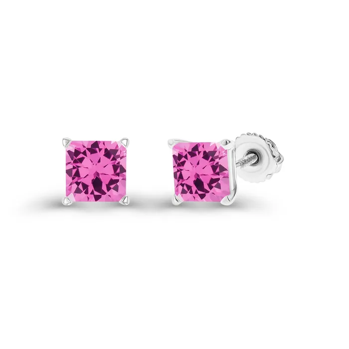 Earrings DecadenceJewelry Sterling Silver Rhodium 4mm Square Amethyst Screwback Stud Earring Earrings DecadenceJewelry Sterling Silver Rhodium 4mm Square Amethyst Screwback Stud Earring