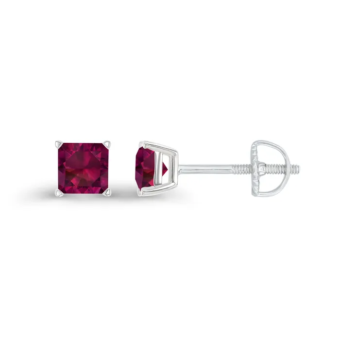 Earrings DecadenceJewelry Sterling Silver Rhodium 4mm Square Amethyst Screwback Stud Earring Earrings DecadenceJewelry Sterling Silver Rhodium 4mm Square Amethyst Screwback Stud Earring
