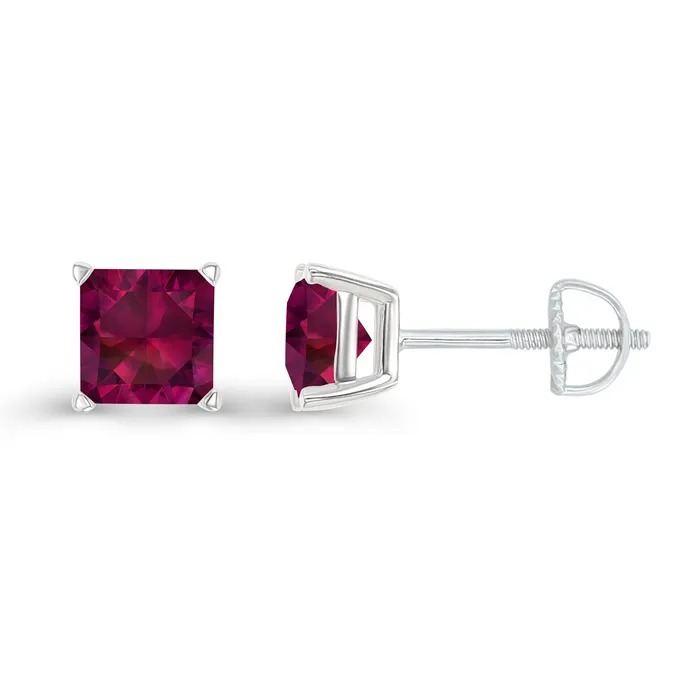 Earrings DecadenceJewelry Sterling Silver Rhodium 4mm Square Amethyst Screwback Stud Earring Earrings DecadenceJewelry Sterling Silver Rhodium 4mm Square Amethyst Screwback Stud Earring