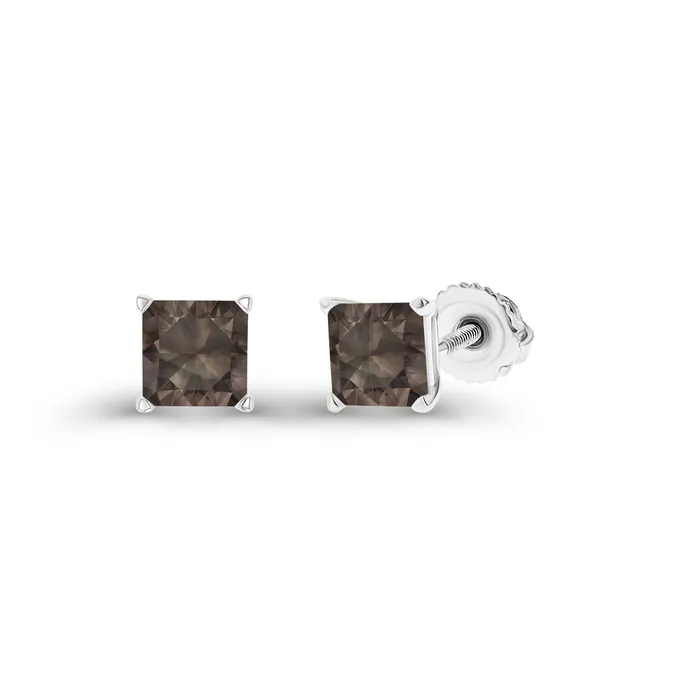 Earrings DecadenceJewelry Sterling Silver Rhodium 4mm Square Amethyst Screwback Stud Earring Earrings DecadenceJewelry Sterling Silver Rhodium 4mm Square Amethyst Screwback Stud Earring