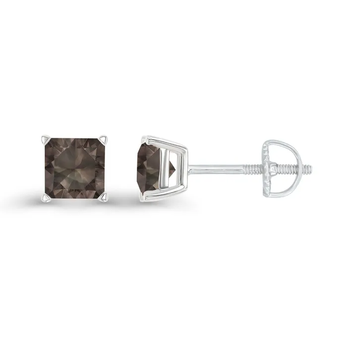 Earrings DecadenceJewelry Sterling Silver Rhodium 4mm Square Amethyst Screwback Stud Earring Earrings DecadenceJewelry Sterling Silver Rhodium 4mm Square Amethyst Screwback Stud Earring