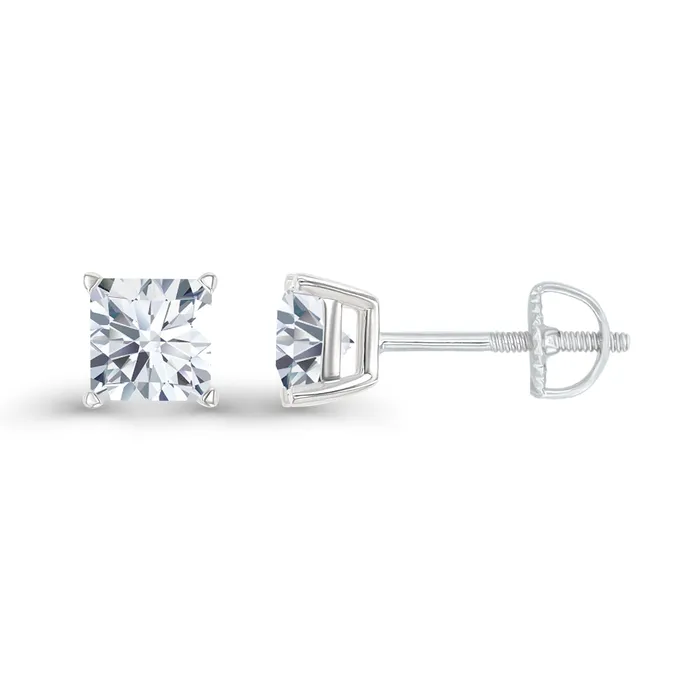 Earrings DecadenceJewelry Sterling Silver Rhodium 4mm Square Amethyst Screwback Stud Earring Earrings DecadenceJewelry Sterling Silver Rhodium 4mm Square Amethyst Screwback Stud Earring