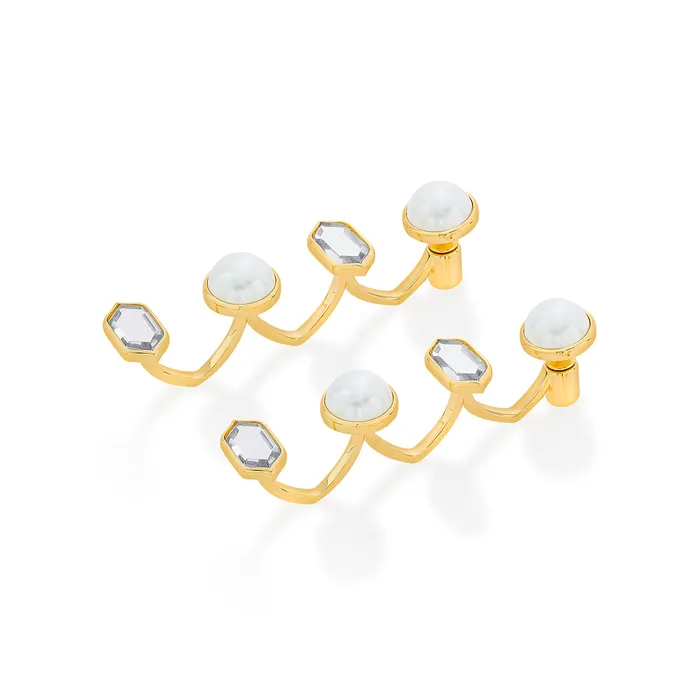 Earrings Isharya Modern Indian Jewelry Amara Mirror Cupola Earrings