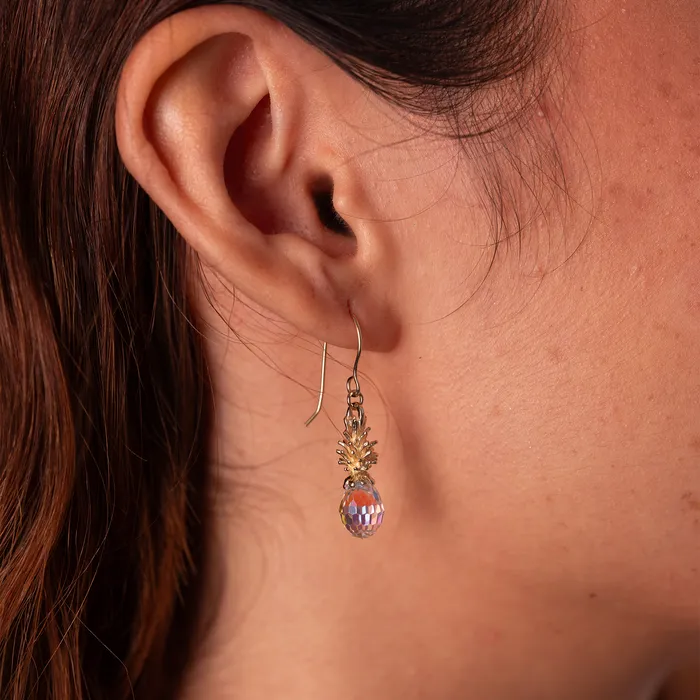 Earrings Maui Divers Jewelry Crystal Pineapple Dangle Earrings in Gold Small Earrings Maui Divers Jewelry Crystal Pineapple Dangle Earrings in Gold Small