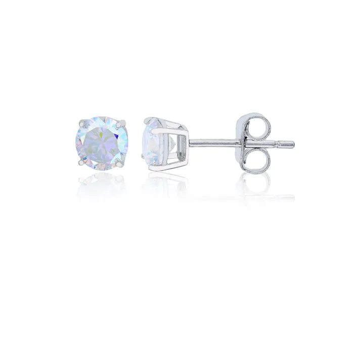 Earrings Silver Sterling Silver Polished Hypoallergenic 4mm Simulated Diamond Birthstone Solitaire Stud Earrings Earrings Silver Sterling Silver Polished Hypoallergenic 4mm Simulated Diamond Birthstone Solitaire Stud Earrings