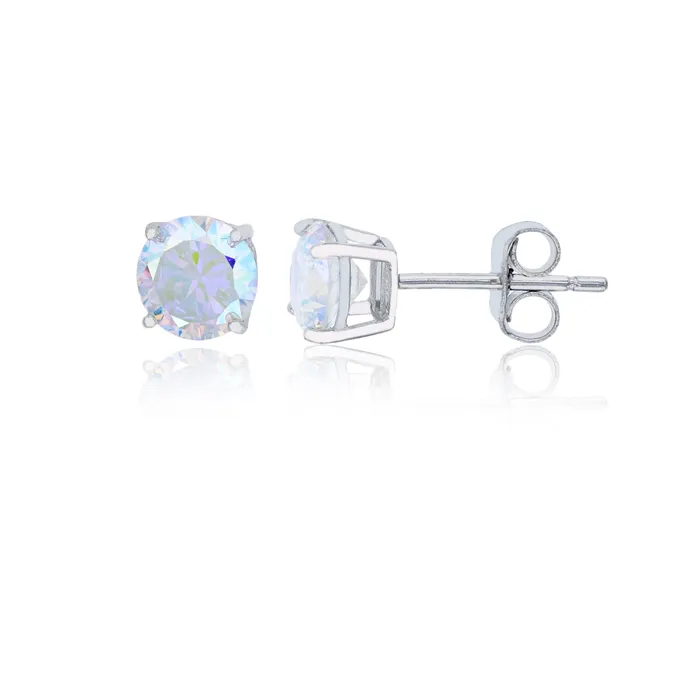 Earrings Silver Sterling Silver Polished Hypoallergenic 4mm Simulated Diamond Birthstone Solitaire Stud Earrings Earrings Silver Sterling Silver Polished Hypoallergenic 4mm Simulated Diamond Birthstone Solitaire Stud Earrings