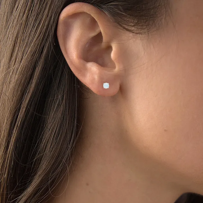 Earrings Silver Sterling Silver Polished Hypoallergenic 4mm Simulated Diamond Birthstone Solitaire Stud Earrings Earrings Silver Sterling Silver Polished Hypoallergenic 4mm Simulated Diamond Birthstone Solitaire Stud Earrings