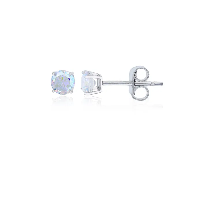 Earrings Silver Sterling Silver Polished Hypoallergenic 4mm Simulated Diamond Birthstone Solitaire Stud Earrings Earrings Silver Sterling Silver Polished Hypoallergenic 4mm Simulated Diamond Birthstone Solitaire Stud Earrings