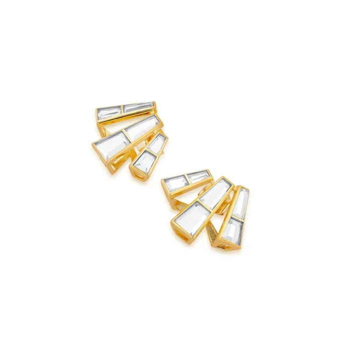 Earrings Three Pillars Stud Earrings Isharya Modern Indian Jewelry