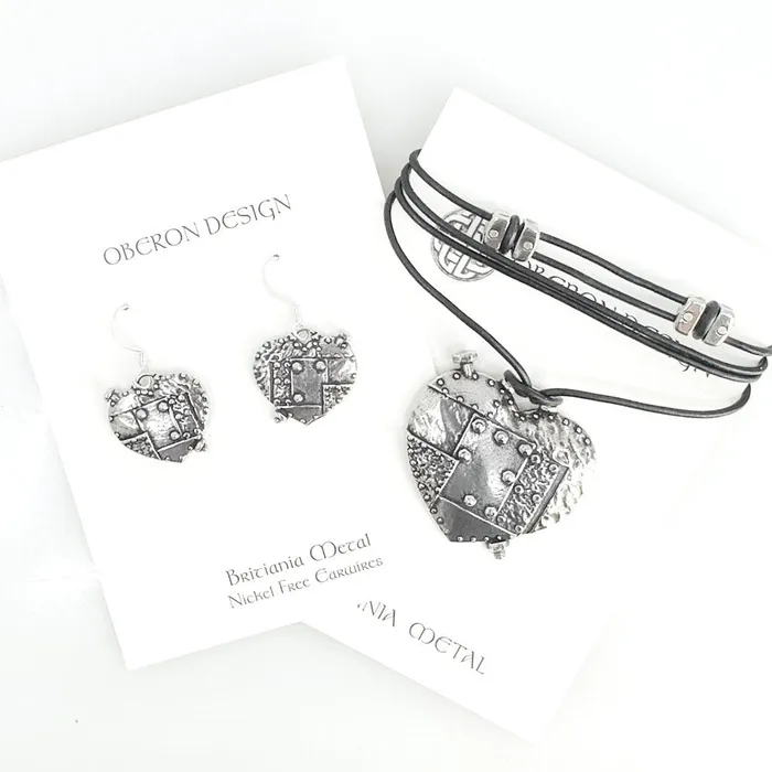 Fearless Heart Jewelry Set Necklace Earrings Oberon Design Necklaces