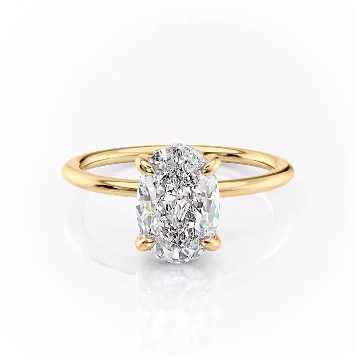 Flawless Moissanite Rings Oval Cut Moissanite Engagement Ring Plain Band Hidden Halo Flawless Moissanite Rings Oval Cut Moissanite Engagement Ring Plain Band Hidden Halo