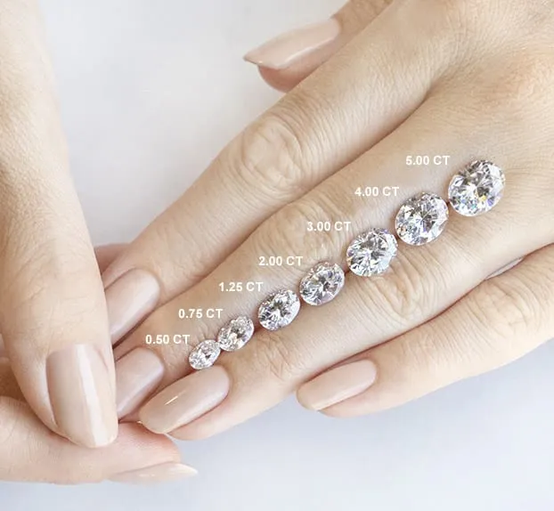 Flawless Moissanite Rings Oval Cut Moissanite Engagement Ring Plain Band Hidden Halo
