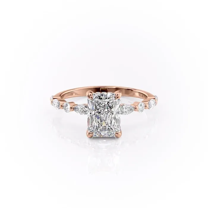 Flawless Moissanite Rings Radiant Cut Moissanite Engagement Ring With Hidden Halo Flawless Moissanite Rings Radiant Cut Moissanite Engagement Ring With Hidden Halo