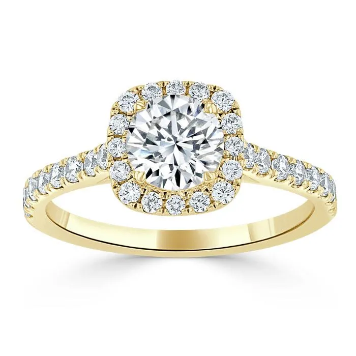 Flawless Moissanite Rings Round Cut Moissanite Halo Engagement Ring Tiffany Style Flawless Moissanite Rings Round Cut Moissanite Halo Engagement Ring Tiffany Style