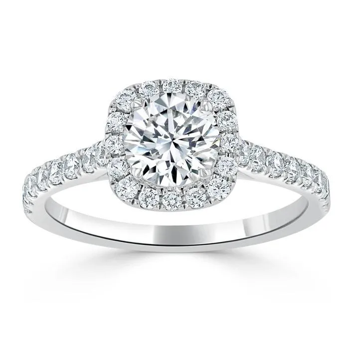 Flawless Moissanite Rings Round Cut Moissanite Halo Engagement Ring Tiffany Style Flawless Moissanite Rings Round Cut Moissanite Halo Engagement Ring Tiffany Style