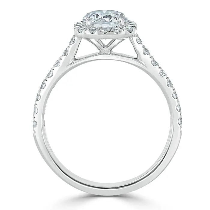 Flawless Moissanite Rings Round Cut Moissanite Halo Engagement Ring Tiffany Style Flawless Moissanite Rings Round Cut Moissanite Halo Engagement Ring Tiffany Style