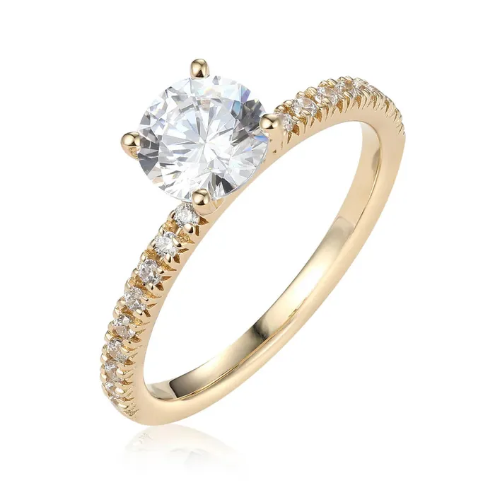 French Pav Diamond Engagement Ring LJ Rings