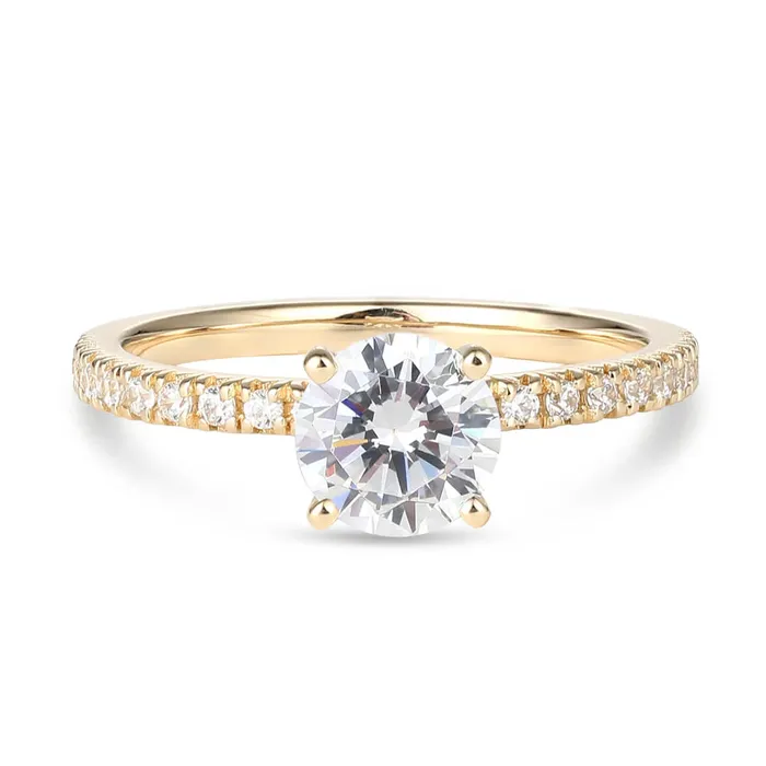 French Pav Diamond Engagement Ring LJ Rings