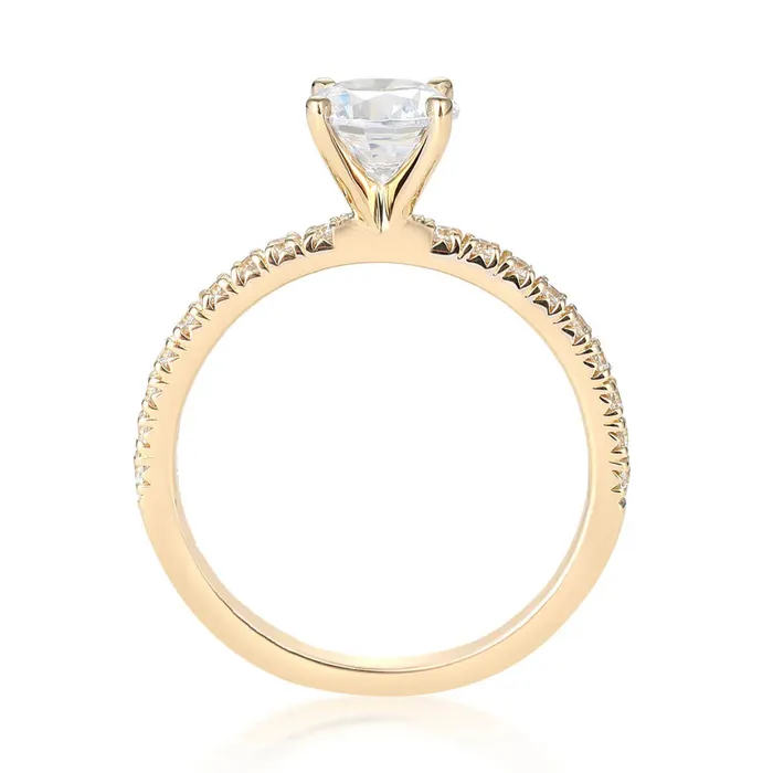 French Pav Diamond Engagement Ring LJ Rings