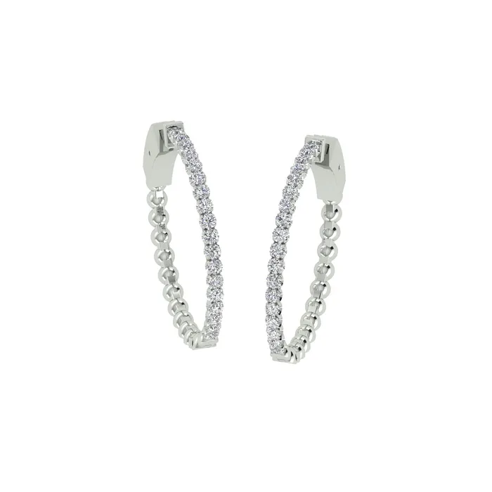 Gold Palace 18k White Gold and Diamond Hoops and total gold weight of 721g PreStyled Sets Gold Palace 18k White Gold and Diamond Hoops and total gold weight of 721g PreStyled Sets